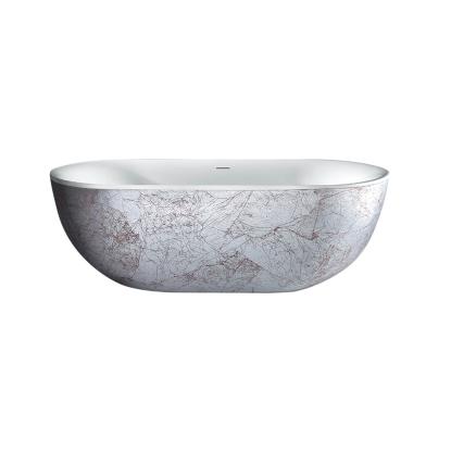 Best Design Color Nicelook fritstående badekar, 180 x 86 cm, sølv