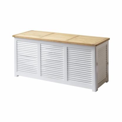 Cinas hyndeboks med teak låg, hvid