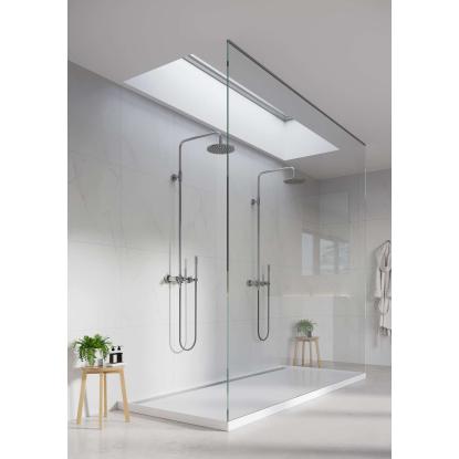 Fibo Stone vådrumspanel med 60 x 60 cm fliselook, 10 x 600 x 2400 mm, bianco marble silk