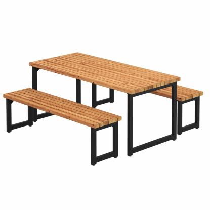 PLUS Trend Living plankesæt, ThermoWood, sort/fyr, 166 cm