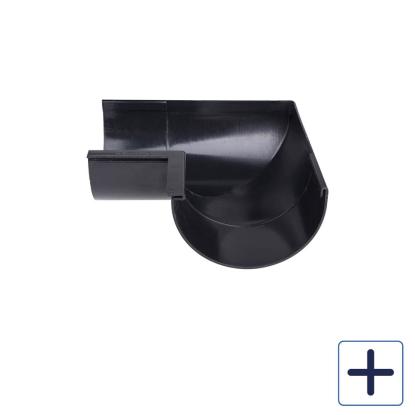 Plastmo indvendig gering, PVC, sort, 90°