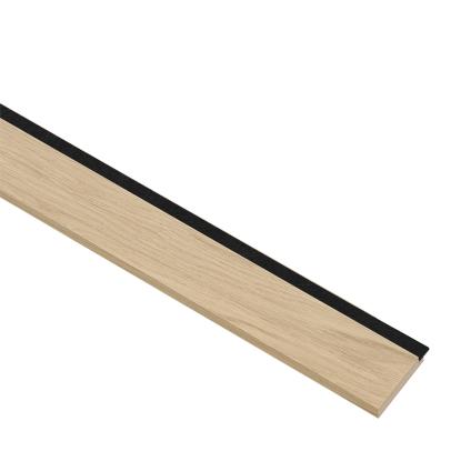I-Wood afslutningsliste til 4-lamel akustikpanel, hvid olieret, sort filt og lys kerne, egefiner, 16 x 67 mm
