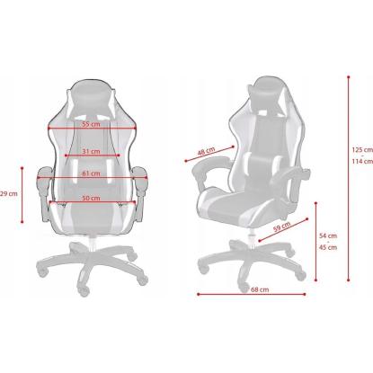 Gamestol, ergonomisk, læder, hvid/grå/lime