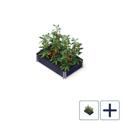 Upyard GardenBox Eco højbedsramme med sorte hjørner, sort