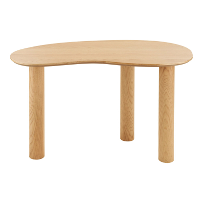 Livigno skrivebord i organisk form, egefiner, 120 x 60 cm