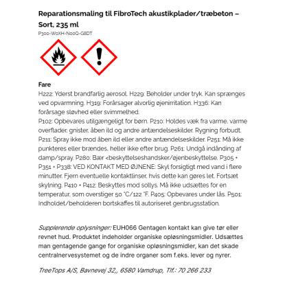 FibroTech reparationsmaling til træbeton, sort - 235 ml