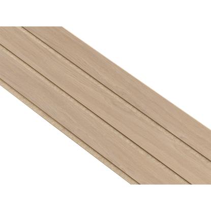 I-Wood Basic 3-lamel akustikpanel, ubehandlet natur, beige filt og lys kerne, egefiner, 16 x 300 mm 