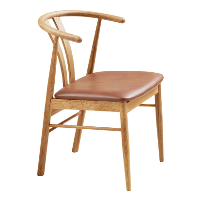 Artenara spisebordsstol, eg, brun