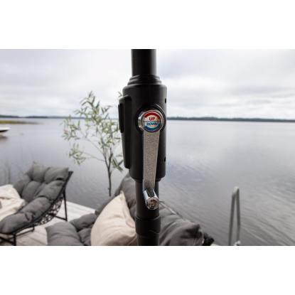 Venture Design Sabal parasol med LED, grå, Ø270 cm