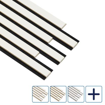 I-Wood Pro+ I-Lock Original akustikpanel, hvidmalet,  lys kerne, folie, 16 x 300 x 2400 mm