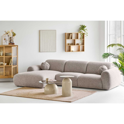 Clyde venstrevendt loungesofa med to puder, stengrå
