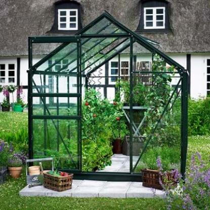 Halls Popular 66 drivhus 3,8 m², grøn, 3 mm glas