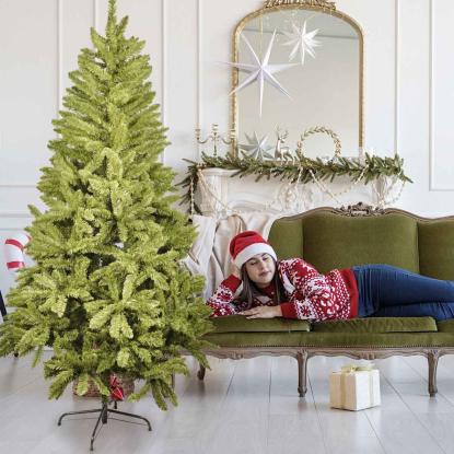 Kunstigt juletræ med stålben, gran, 240 cm