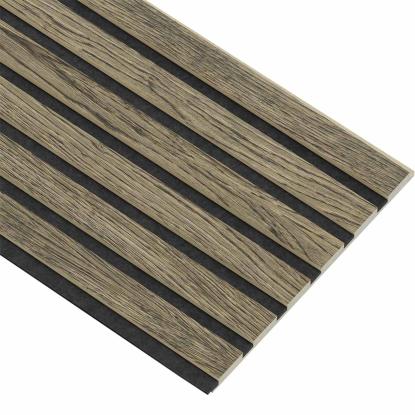 I-Wood Basic Original akustikpanel, sort olieret, sort filt og lys kerne, egefiner, 16 x 300 mm 
