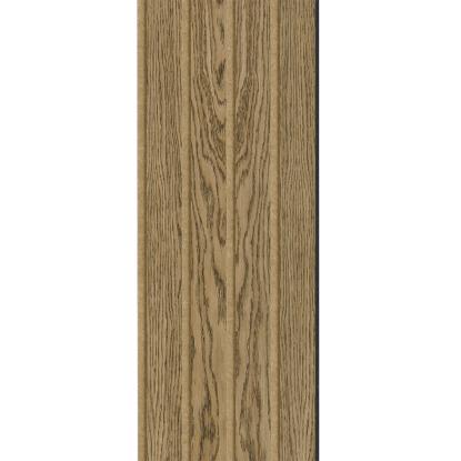 I-Wood Medio+ 4-lamel akustikpanel, mørkebrun olieret, brun filt og sort kerne, egefiner, 17 x 300 mm
