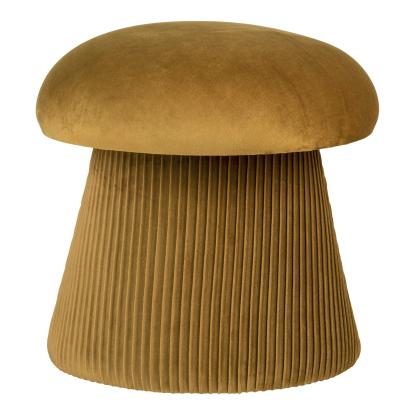 Puf i velour, okker, ø41x39 cm