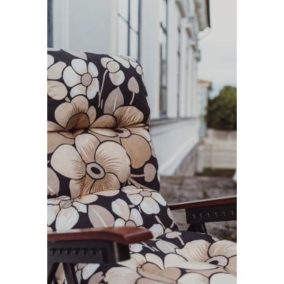 Varax Baden stol, sort stel, sort/beige-blomstret