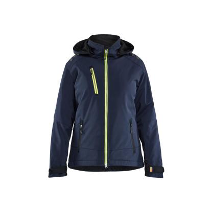 Blåkläder 4751 dame letforet vinter softshelljakke, mørk marineblå/hi-vis gul