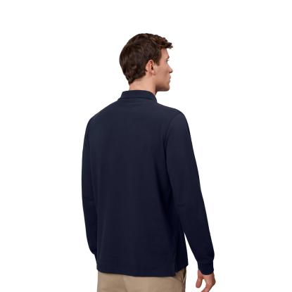 ID 0544 langærmet polishirt med stretch, navy