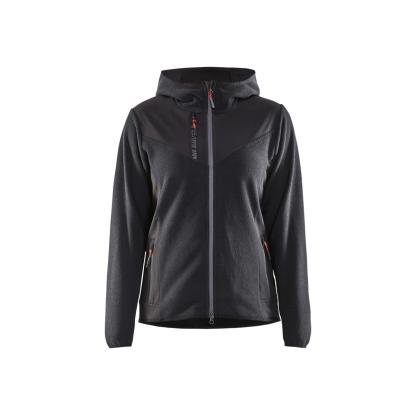 Blåkläder 5941 dame strikket jakke med softshell, antracitgrå/sort