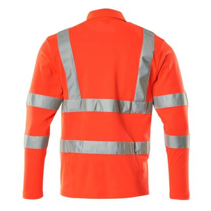 MASCOT SAFE CLASSIC poloshirt, langærmet, hi-vis rød