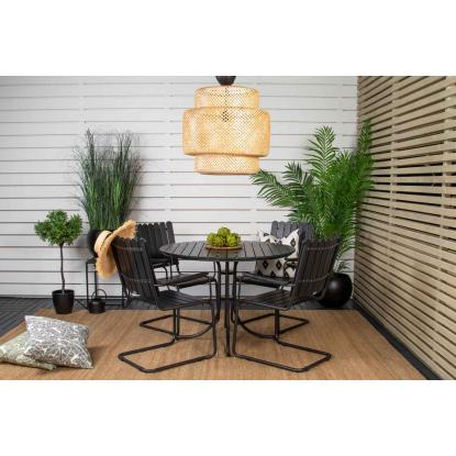 Venture Design Holmsund spisebordssæt, sort, Ø100 cm