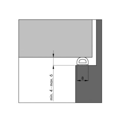 Tætningsliste flex D, hvid, selvklæbende, dækker 4-6 mm - 7,5 meter