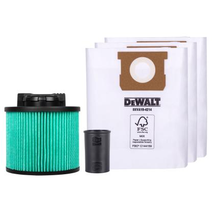 DeWalt støvsuge tilbehørspakke, HEPA filter, 3 x poser, 20-30 liter