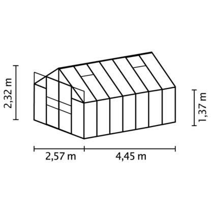 Vitavia Mars 11500 drivhus, sort, 11,5 m², 3 mm hærdet glas