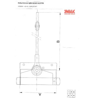 SVALK dørfjeder, rustfri, maks. 40 kg