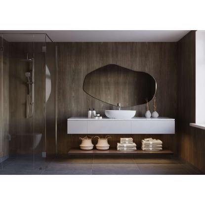 Fibo Wood vådrumspanel, 10 x 600 x 2400 mm, dark wood