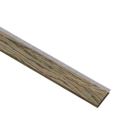 I-Wood afslutningsliste til 4-lamel akustikpanel, sort olieret, grå filt og sort kerne, egefiner, 17 x 67 mm