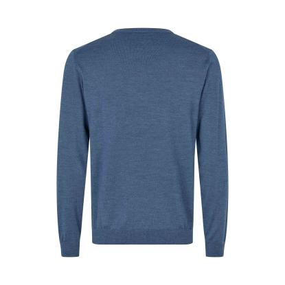 Seven Seas S670 The knit pullover med v-hals, blå melange