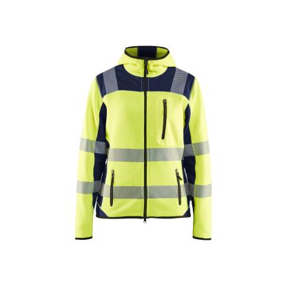 Blåkläder 4967 dame high vis strikket softshell jakke, hi-vis gul/marineblå