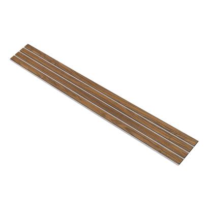 I-Wood Medio+ 4-lamel akustikpanel, klar olieret, grå filt og sort kerne, valnøddefiner, 17 x 300 mm