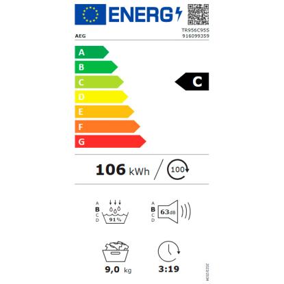 AEG 9000 AbsoluteCare Plus kondenstørretumbler med varmepumpe TR956C95S - 9 kg