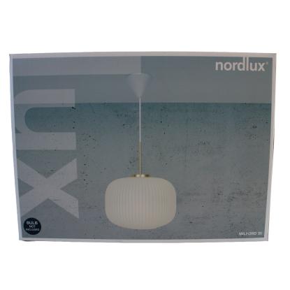 Nordlux Milford pendel, Ø30 cm, opal/messing