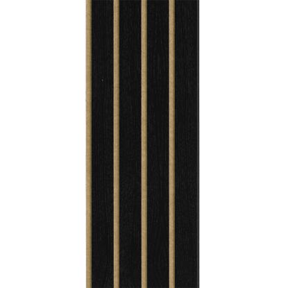 I-Wood Basic 4-lamel akustikpanel, sortmalet, brun filt og sort kerne, egefiner, 17 x 300 mm 
