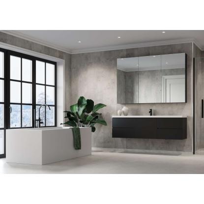 Fibo Cement vådrumspanel med 60 x 30 cm fliselook, 10 x 600 x 2400 mm, lentini grey stone
