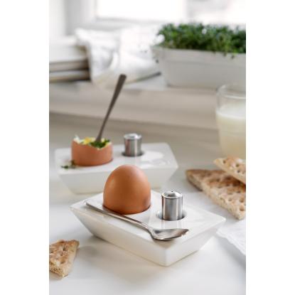 Steel-Function Intense æggebæger med ske og saltbøtte, porcelæn/rustfrit stål, 2 sæt