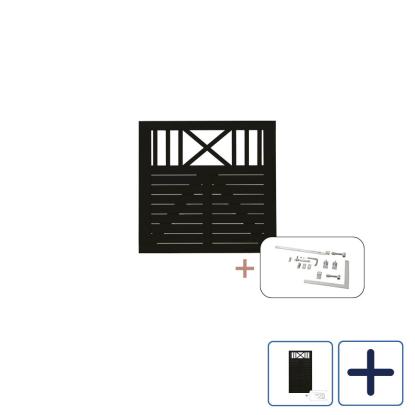 PLUS Nostalgi enkeltlåge inkl. beslag, sort/nåletræ