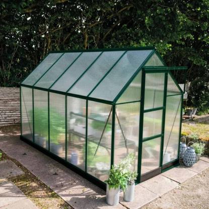 Halls Icon 6 drivhus 6,1 m², grøn, 4 mm poly