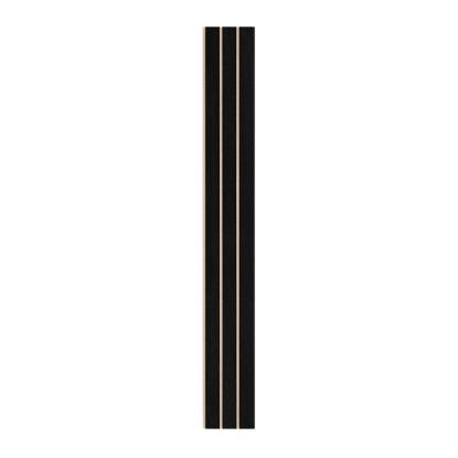 I-Wood Basic 3-lamel akustikpanel, sortmalet, beige filt og sort kerne, egefiner, 17 x 300 mm 
