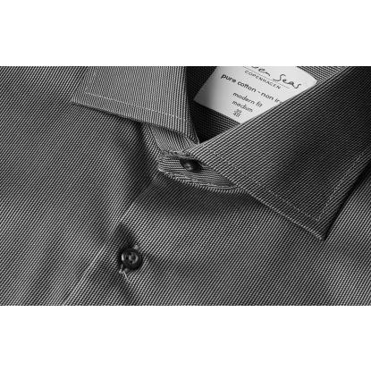 Seven Seas SS20 Fine Twill California skjorte, modern, mørk grå