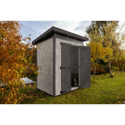 Upyard Strongbox redskabsrum M, grå/sort - 1,76 m²