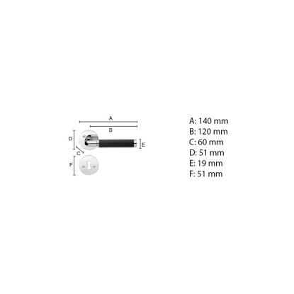 Beslagsboden Design dørgreb med roset og nøgleskilt, indendørs, 120 mm, poleret krom/eg
