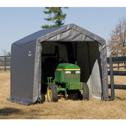 ShelterLogic Shed-in-a-Box teltgarage, grå - 9 m²