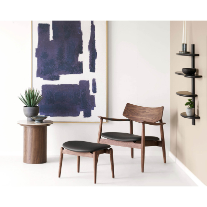 Edna canvastryk med håndmalede detaljer, beige/blå, 100 x 150 cm