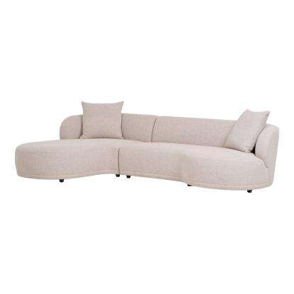 Kingston venstrevendt loungesofa med to puder, beige
