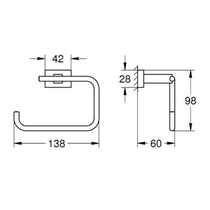 GROHE Essentials Cube toiletrulleholder
